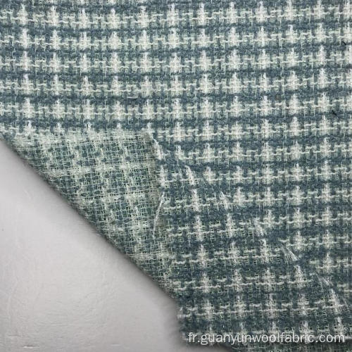 Polyester Lurexy Metallic Yarn Plaid Tweed Fabric